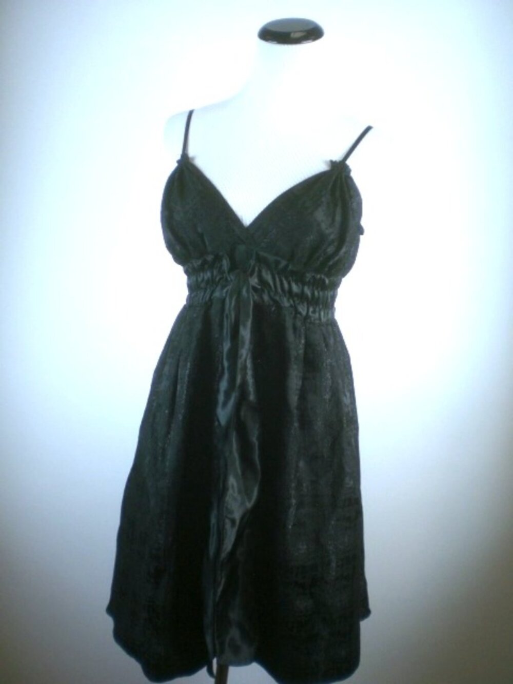 MAX STUDIO spaghetti strap BLACK BROCADE DRESS S party wedding